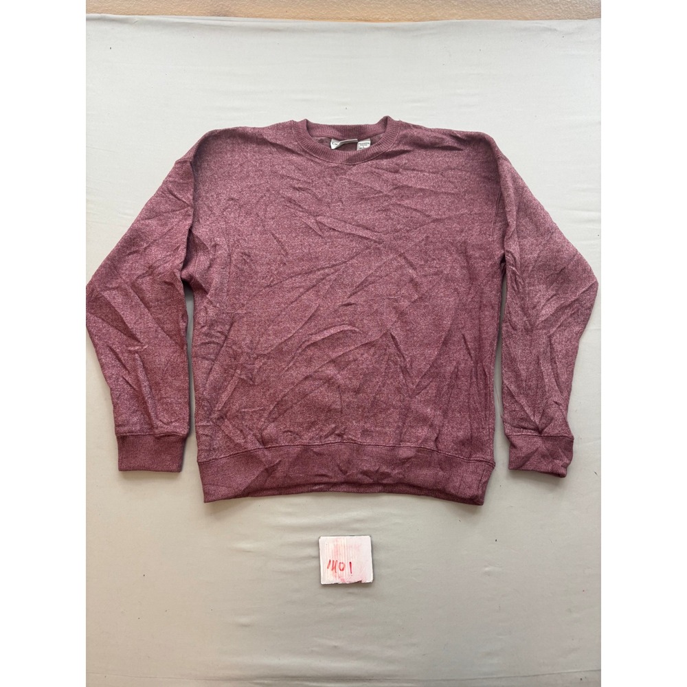 Country Store Mens Large Burgundy Heathered Crewneck Sweatshirt Pullover Maroon
